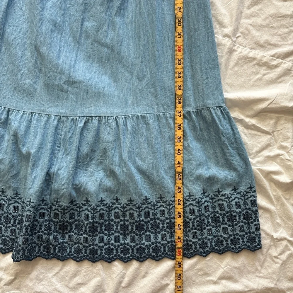 Old Navy Light Blue Lace-Trim Midi Dress - Picture 7 of 9